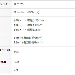 淡水パール セカンドピアス 3ｍｍ 純チタン 太軸 【1-2-3】金属アレルギー ピアス 軸太 チタン BlueHill 7枚目の画像