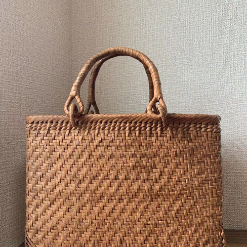 山葡萄 山葡萄籠バッグ 手作り 山葡萄かごバッグ 内布あり、底補強