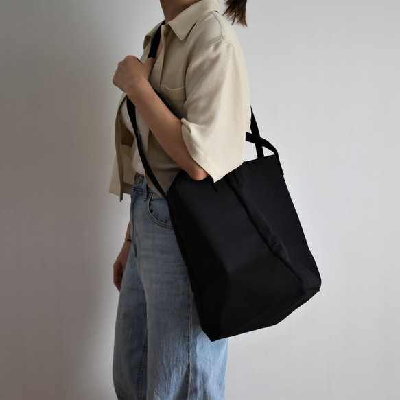 DROP SHOULDER TOTE BAG（ブラック） 11枚目の画像