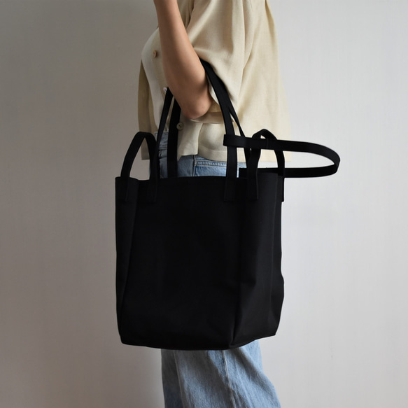 DROP SHOULDER TOTE BAG（ブラック） 6枚目の画像