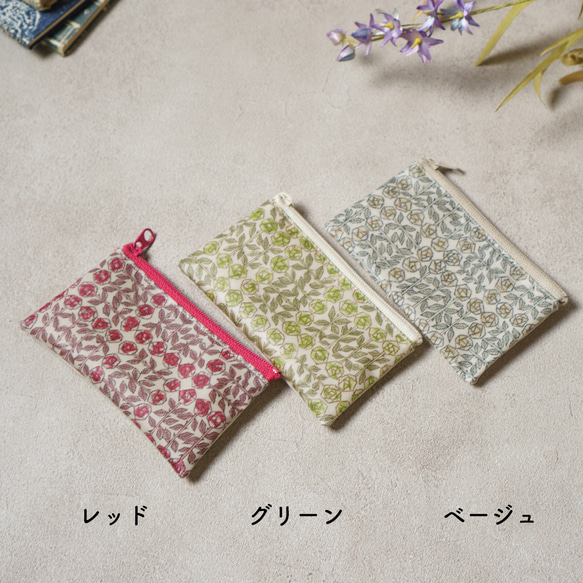 キーポーチ Sleeping Rose　リバティラミネート生地 2枚目の画像