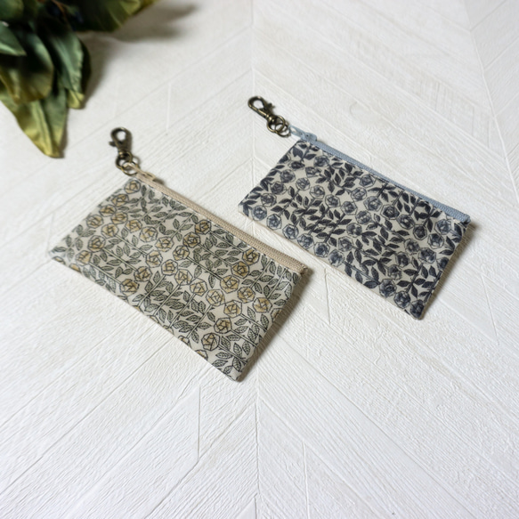 キーポーチ Sleeping Rose　リバティラミネート生地 12枚目の画像