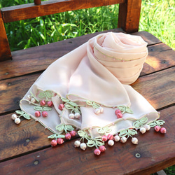 [Resale] OYA chiffon shawl [CHERRY] Aurora Pink 第1張的照片