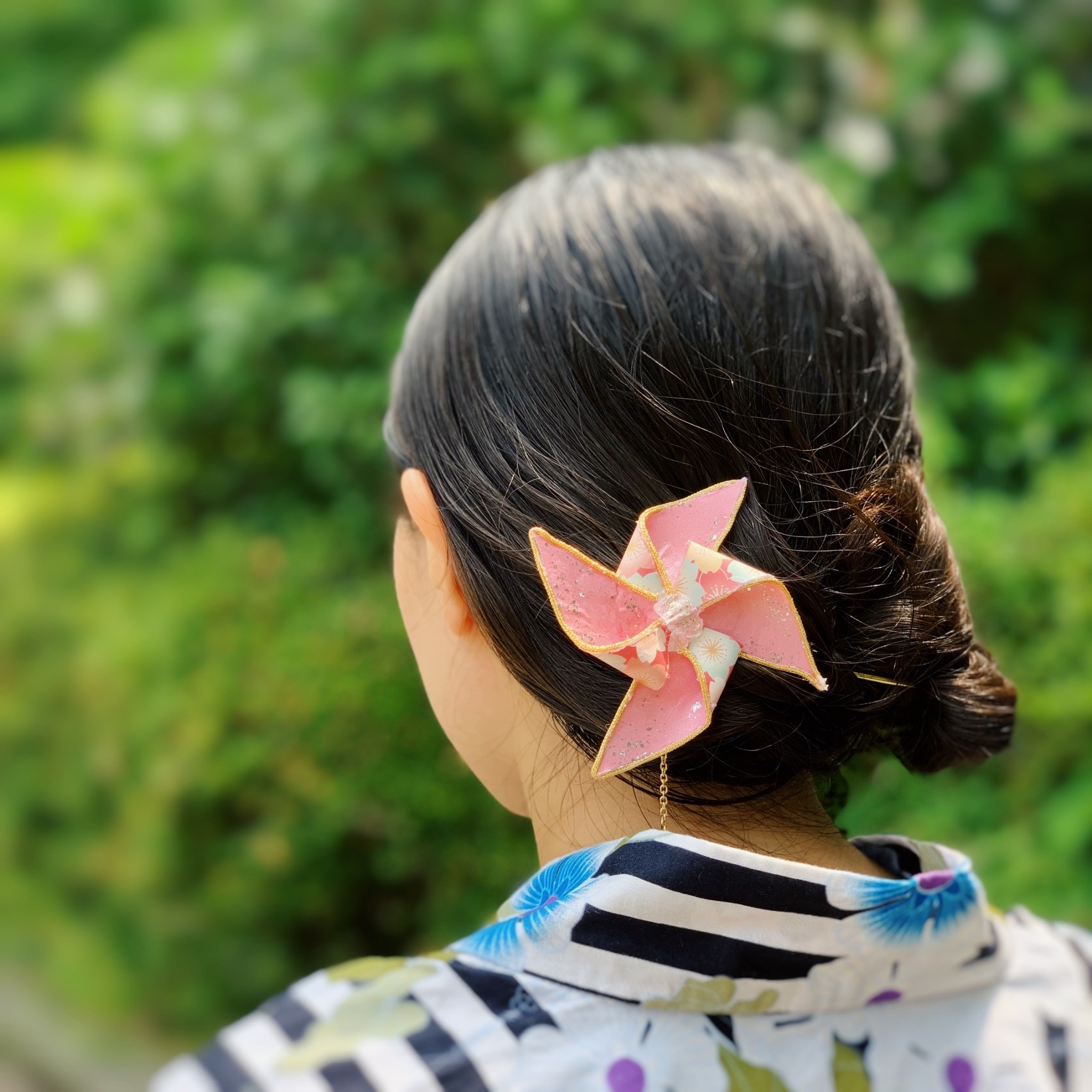 かんざし 一本簪 一本挿し シンプル 七五三 風車 浴衣 髪飾り 子供