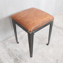 [Angle Low Stool] ダイニングチェア 椅子 チェア 無垢 オーク 帆布 レザー スツール ‐61_l‐ 9枚目の画像