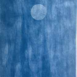 送料無料 　WATERFALL No.3 滝 藍染手ぬぐい　絞り染め 月 3枚目の画像