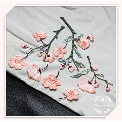 HN15 刺繍アイロンワッペン セット販売 7枚 花海棠 ワッペン