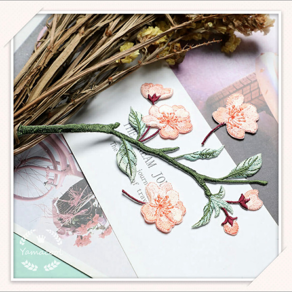 HN15 刺繍アイロンワッペン セット販売 7枚 花海棠 ワッペン