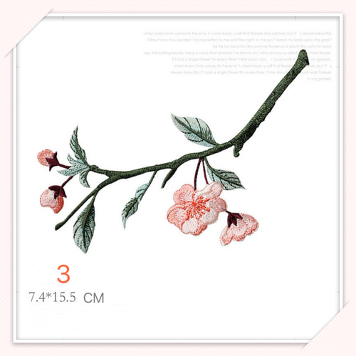 HN15 刺繍アイロンワッペン セット販売 7枚 花海棠 ワッペン