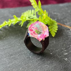 魔法の指輪【虹桜】ウッド＆レジン 1枚目の画像