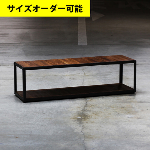 アイアン家具｜ヴィンテージ｜114cm｜ブラウン色｜テレビボード｜蜜蝋