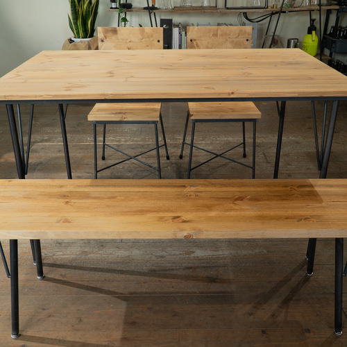 送料無料】【セット割引】パイン材ダイニングテーブルセット(テーブル