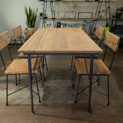 【送料無料】【セット割引】PINE DINING TABLE SET(テーブル1200、木材椅子4脚) 1枚目の画像