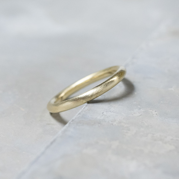 つや消し ブラスプレーンリング 2.0mm幅 マット 真鍮｜BRASS RING 指輪 シンプル アクセサリー｜142 2枚目の画像