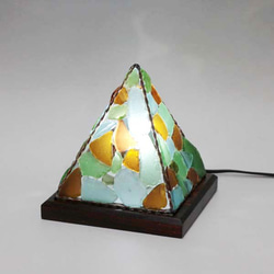 シーグラスのランプ　ピラミッドランプSー33 2枚目の画像