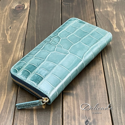 藍染 クロコダイル マネークリップ 藍 マネークリップ CUERO DELICADO