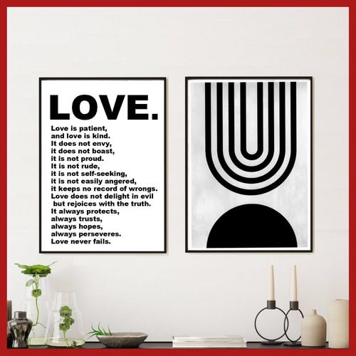 LOVE コリントの信徒への手紙⭐︎ポスター インテリア 名言 北欧