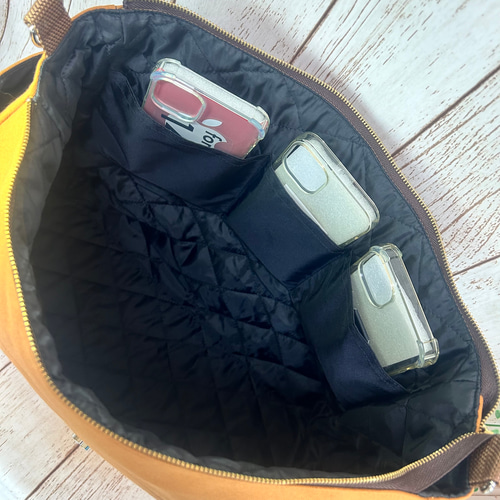 【値下げ】日乃本帆布3WAYショルダーバッグ リュック キャメル A4 OK A4対応 大容量 横長 リュックにもなる ショルダーバック 長さ