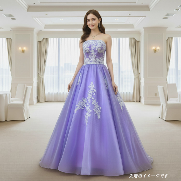 7〜9号ラベンダー2wayフリルドレス