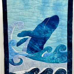 M]ハワイアンキルトタペストリー ホエール タペストリー・壁掛け