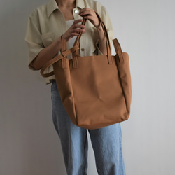 DROP1 SHOULDER TOTE BAG（モカ/ベージュ）3WAY 斜め掛け トートバッグ 帆布 大容量 9枚目の画像