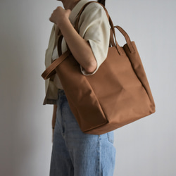 DROP1 SHOULDER TOTE BAG（モカ/ベージュ）3WAY 斜め掛け トートバッグ 帆布 大容量 13枚目の画像