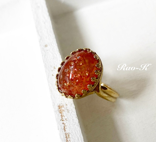 ✨ヨーロピアン・アンティーク調リング〜サンストーン