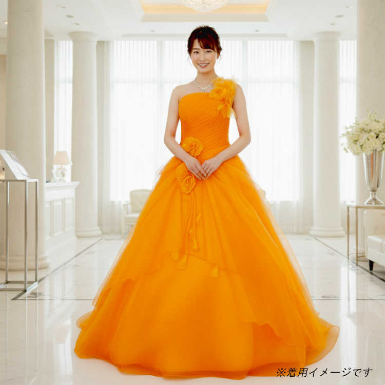 カラードレス オレンジ 5号7号9号 花嫁 結婚式 二次会 演奏会