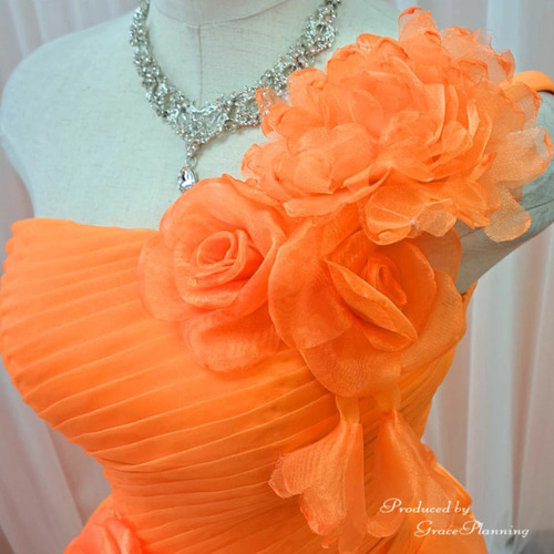 カラードレス オレンジ 5号7号9号 花嫁 結婚式 二次会 演奏会 発表会