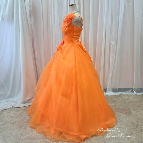 カラードレス オレンジ 5号7号9号 花嫁 結婚式 二次会 演奏会 発表会
