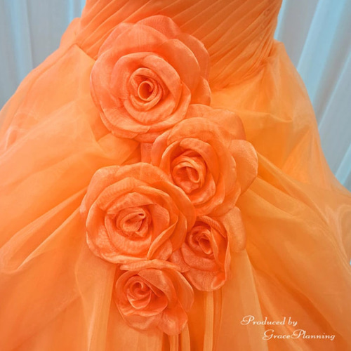 カラードレス オレンジ 5号7号9号 花嫁 結婚式 二次会 演奏会 発表会