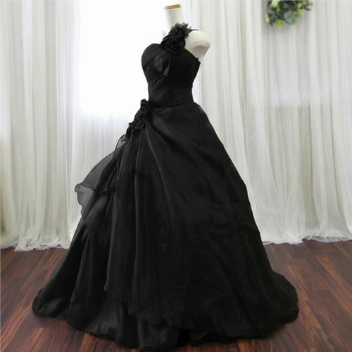 カラードレス ブラック 黒 7号9号11号 花嫁 結婚 二次会 演奏会 発表会