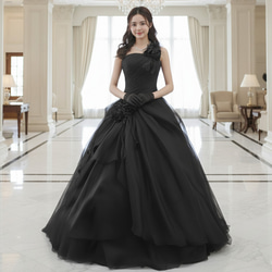 カラードレス ブラック 黒 7号9号11号 花嫁 結婚 二次会 演奏会 発表会