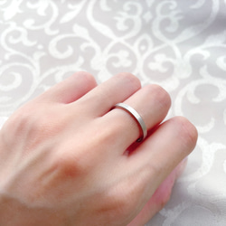 【Simple*ring】 シルクマット シンプル リング シルバー 両面刻印可 指輪 ステンレス素材 〈単品1本価格〉 1枚目の画像