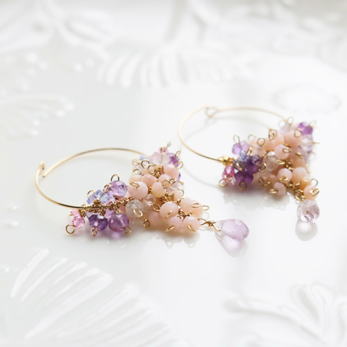 プルームアゲート エチオピア ブルーカラー オパール 14kgfピアス