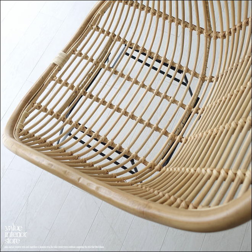 インベロップチェアN ラタンチェア イス 椅子 鉄脚 手作り 手編み 籐