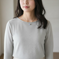 【在庫僅少】希少石！　ビルマ産ラベンダー翡翠　約40cm　サージカルステンレスネックレス 6枚目の画像