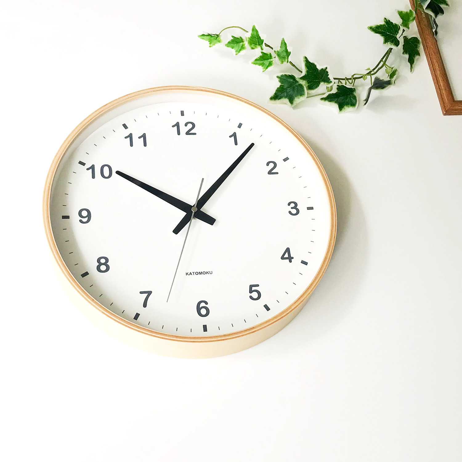 KATOMOKU plywood  clock ナチュラル km-33L 掛け時計 木製 静か
