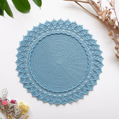 30cm クラシカルな縁取り レース編み ドイリー テーブルマット