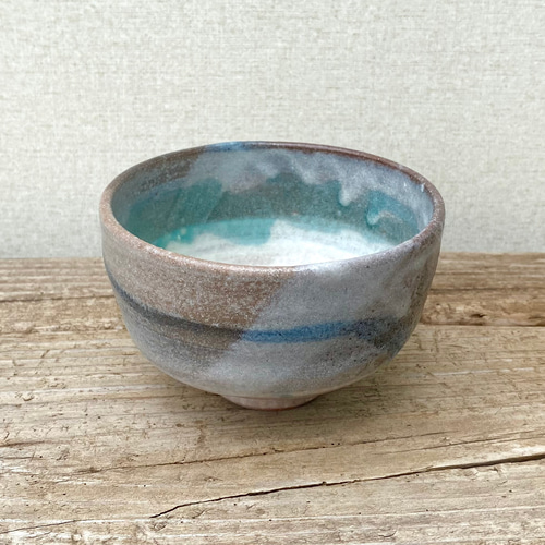 長石釉とエメラルドグリーンの流れ 茶碗 茶碗・めし碗 AIKO SANOGAWAYA