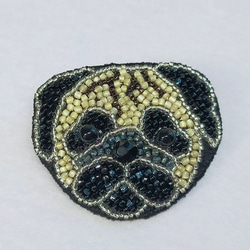 ビションフリーゼ ビーズ刺繍ブローチ ブローチ kururu98 通販