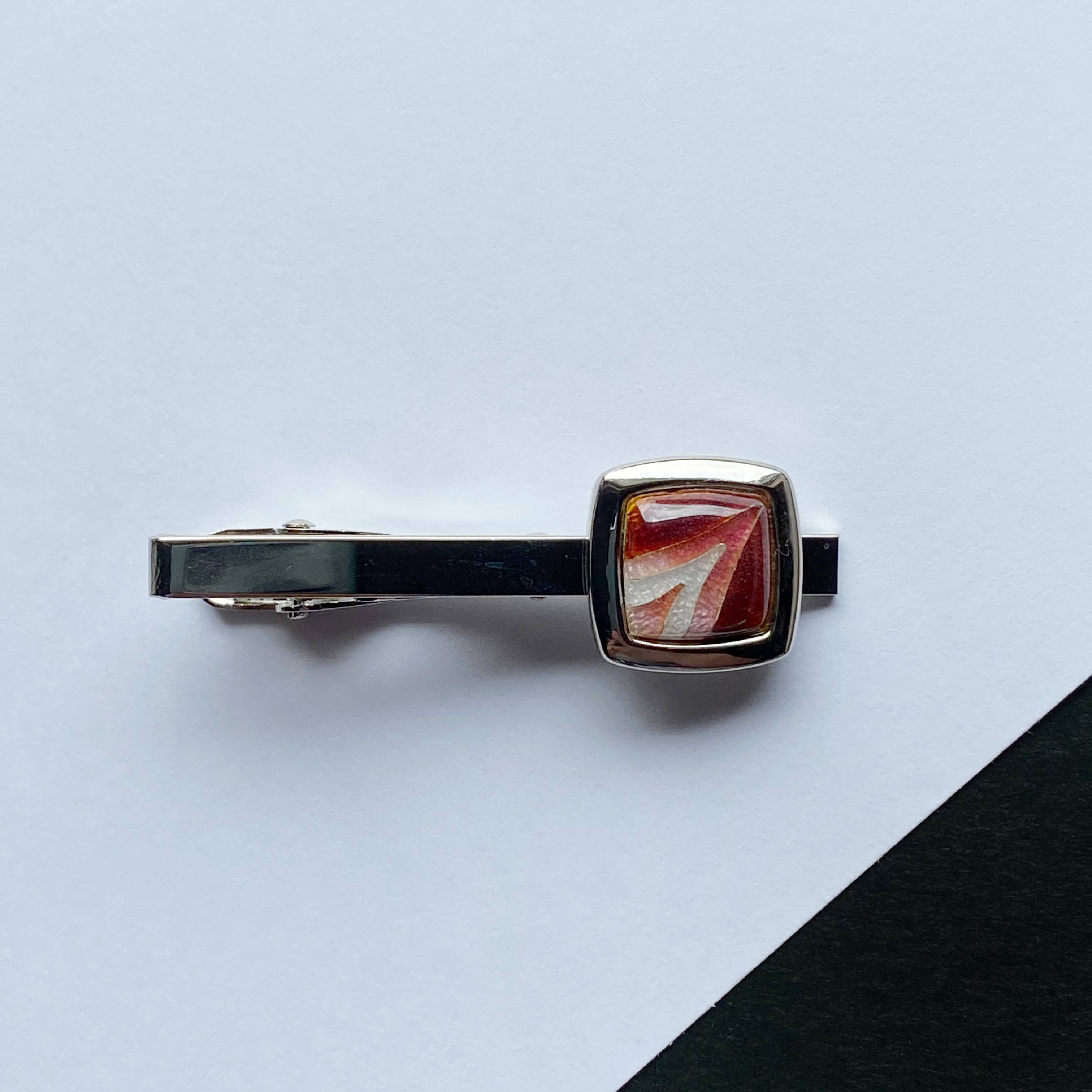 コメット 七宝焼のネクタイピン 純銀胎有線七宝