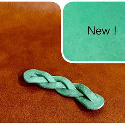 受注生産　然りげ無く可愛い編み込みレザーヘアゴム 4枚目の画像