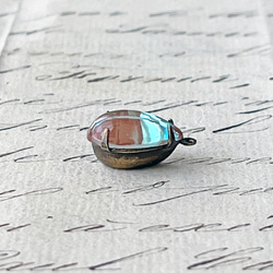 Glass Pendant Pear 約17mm×10mm [SPH-022]＊1個＊Vintage＊ 6枚目の画像
