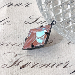 Glass Pendant Diamond 約23mm×12mm [SPH-055]＊1個＊Vintage＊ 1枚目の画像