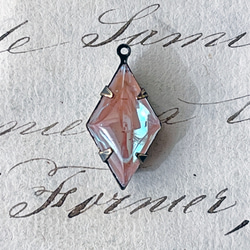 Glass Pendant Diamond 約23mm×12mm [SPH-055]＊1個＊Vintage＊ 2枚目の画像