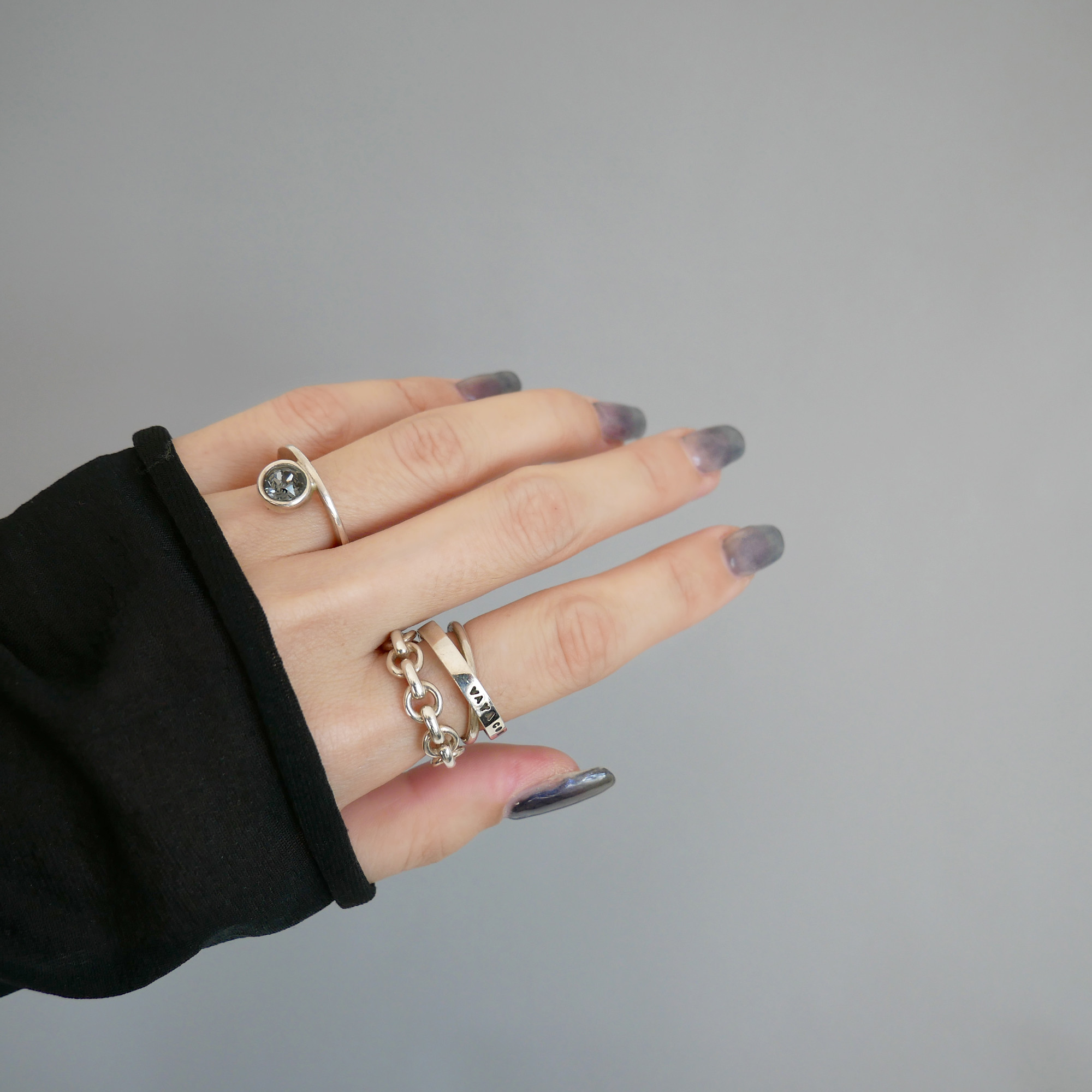 【再販・サイズ調整可】クロスリングS / silver　R038