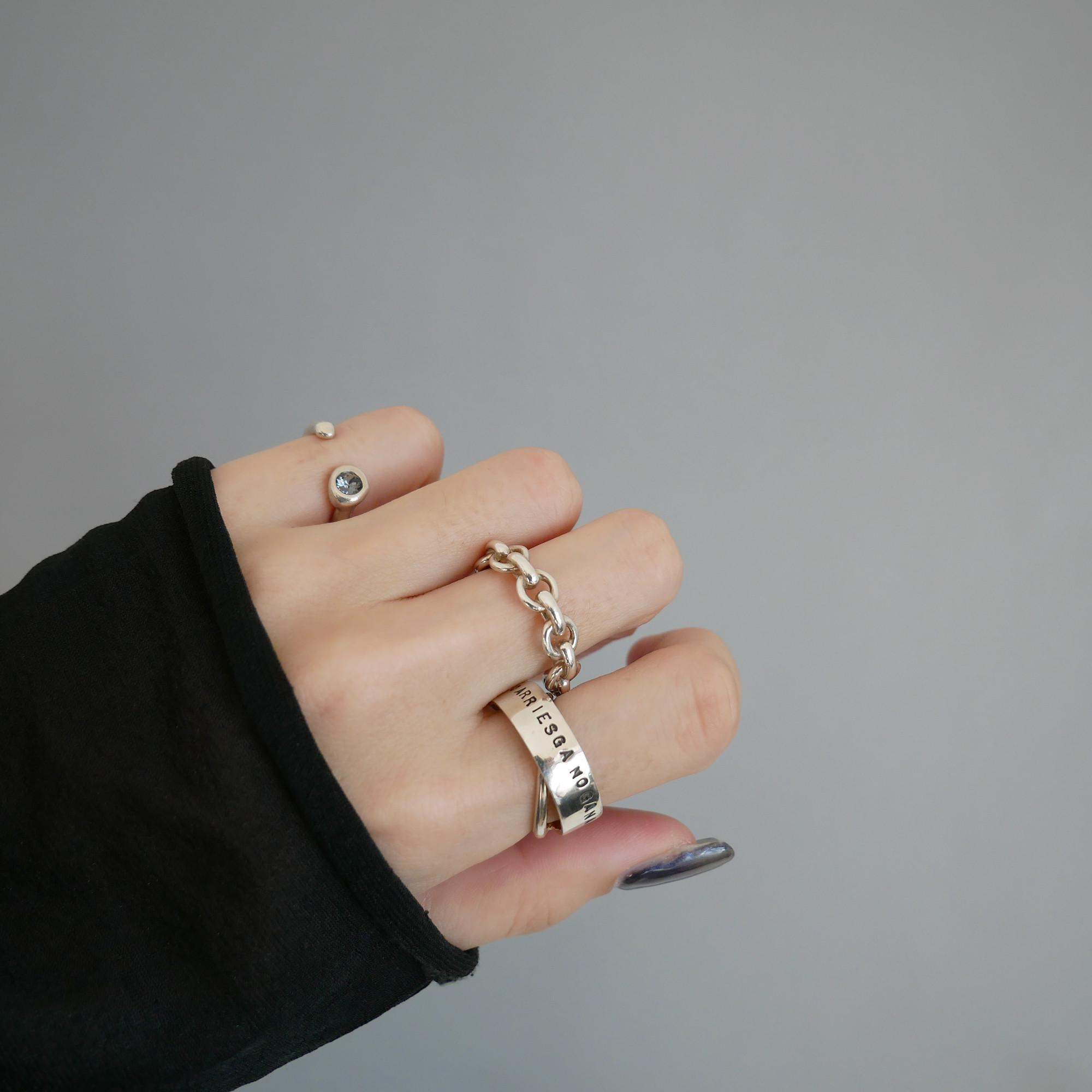 【再販・サイズ調整可】クロスリングS / silver　R038