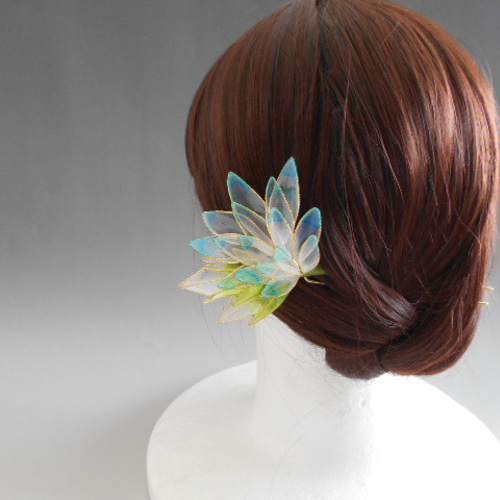 孔雀の簪（黄金の羽）髪飾り 変わり花 かんざし 時音（tokine) 通販