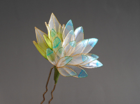 古美術　ガラス簪　「竹に雀」 古美術 ガラス簪 「竹に雀」